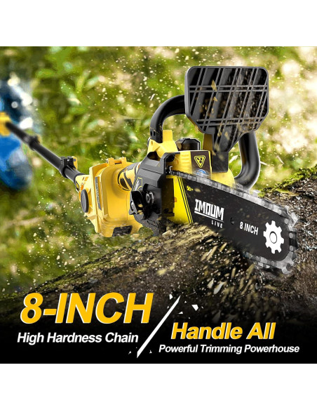 Sierra de Poste Inalámbrica IMOUMLIVE 8" con Motosierra 21V