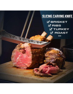 Cuchillo de Carving Purple Dragon 20.3 cm Acero Alto Carbono 2