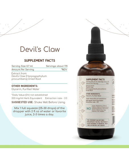 Extracto Herbal Devil's Claw HerbEra 118.29 ml Sin Alcohol