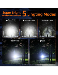 Linterna LED SuperFire X60 2300 Lúmenes Recargable Zoomable 2