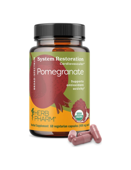 Cápsulas de Granada Orgánica Herb Pharm 60 Veganas 120mg