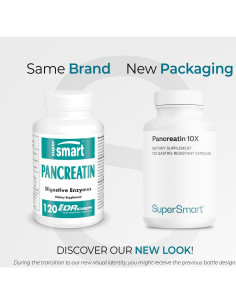 Supersmart Pancreatina 10X 4000 - Suplemento Digestivo 120 Cápsulas 2