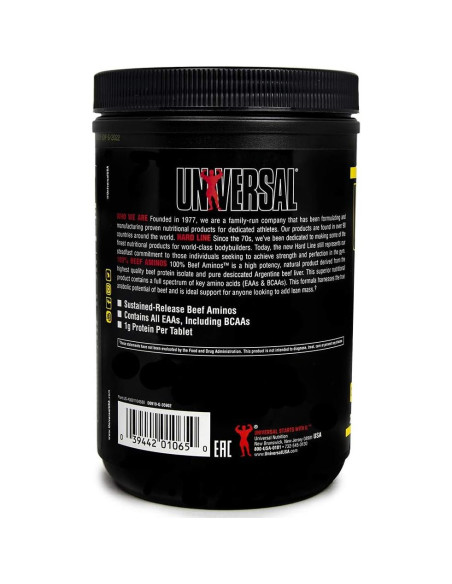 Aminoácidos de Carne Nutrición Universal - 200 Tabletas - 3g Proteína