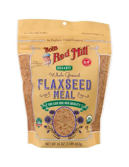 Harina de Semilla de Lino Orgánica Bob's Red Mill 454g x4 - Sin OGM, Vegano, Keto