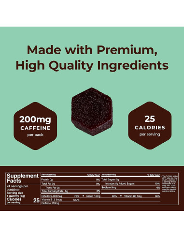 Gummies Energéticas SGC 100mg Cafeína Menta Chocolate 12-Pack