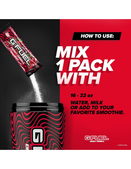 G Fuel Polvo Energético PewDiePie Sabor Lingonberry 6 Stick