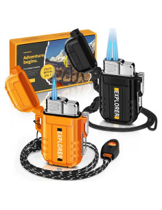 Encendedores de Antorcha Lafagiet 2 Paquetes Butano a Prueba de Agua