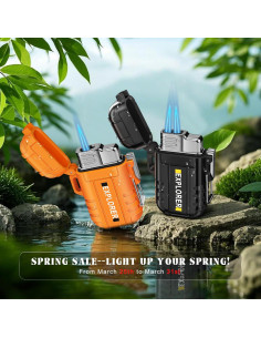 Encendedores de Antorcha Lafagiet 2 Paquetes Butano a Prueba de Agua 2