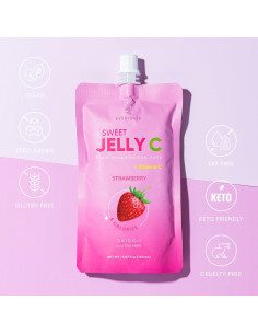 Gelatina Dulce C EVERYDAZE Sabor Fresa | Vegana, Sin Azúcar, 10 Paquetes 2