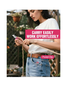 Cortador de Caja WORKPRO Utility Plegable Rosa con 10 Cuchillas 2