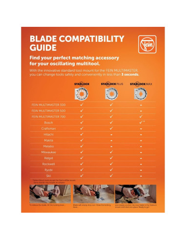 Hoja de sierra de diamante FEIN Starlock Plus 3.49 cm - Corte preciso