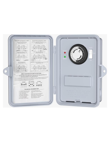 Temporizador Mecánico BN-LINK 40A para Bomba de Piscina 120-277VAC