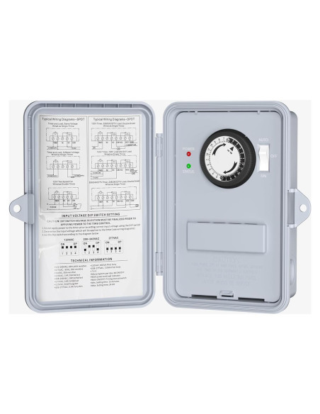 Temporizador Mecánico BN-LINK 40A para Bomba de Piscina 120-277VAC