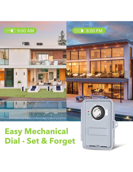 Temporizador Mecánico BN-LINK 40A para Bomba de Piscina 120-277VAC