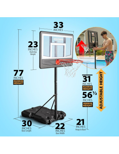 Meta de Baloncesto para Piscina ANYTHING SPORTS BAS1 Ajustable