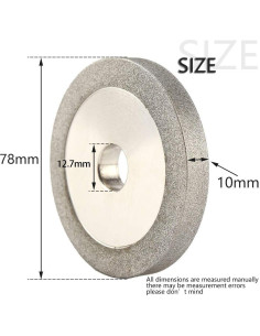 Rueda de Afilar de Diamante Plana Baiwen 78mm Grano 150 2