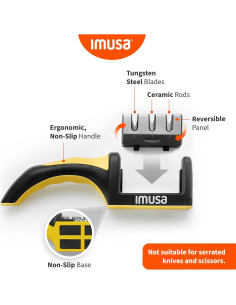 Afilador de cuchillos IMUSA 3 etapas acero inoxidable amarillo 2