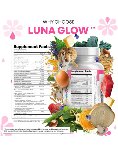 Luna Glow Cápsulas de Soporte Hormonal 120 Unidades Clean Nutra