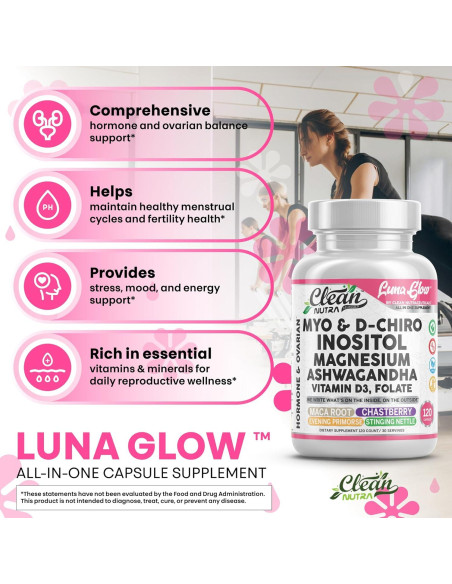 Luna Glow Cápsulas de Soporte Hormonal 120 Unidades Clean Nutra