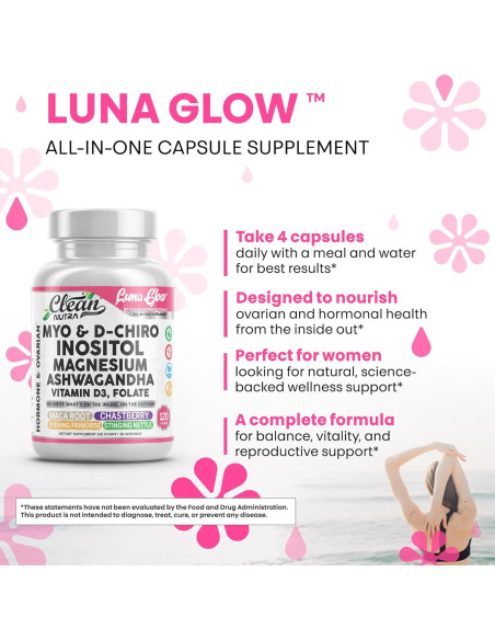 Luna Glow Cápsulas de Soporte Hormonal 120 Unidades Clean Nutra