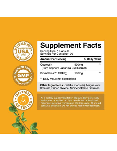 Suplemento de Quercetina 500mg con Hierba de Cabra Horny