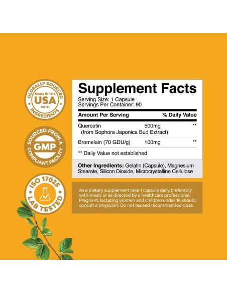 Suplemento de Quercetina 500mg con Hierba de Cabra Horny