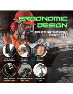 Máscara de Gas HANUU 40mm con Filtro P-A-1 Táctica 2