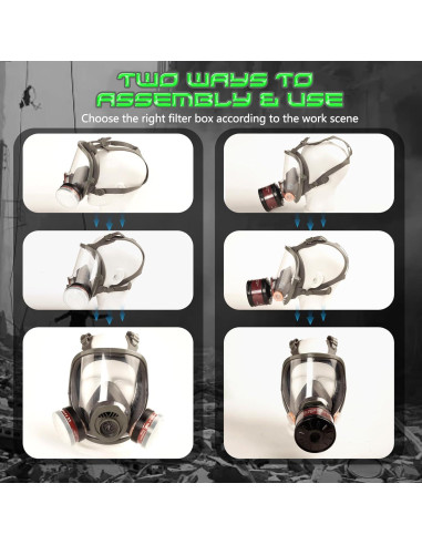 Máscara de Gas HANUU 40mm con Filtro P-A-1 Táctica