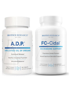 Biotics Research A.D.P. Aceite de Orégano y FC-Cidal 120 tabletas/cápsulas
