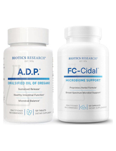 Biotics Research A.D.P. Aceite de Orégano y FC-Cidal 120 tabletas/cápsulas