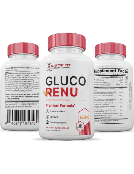 Gluco Renu 688mg Pastillas Soporte de Glucógeno 180 Cápsulas