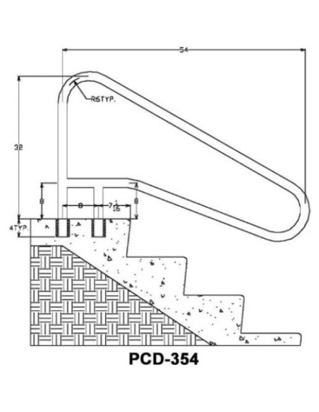 Pasamanos de Piscina SAFTRON CBRTD-354-B Beige 81.28x137.16cm