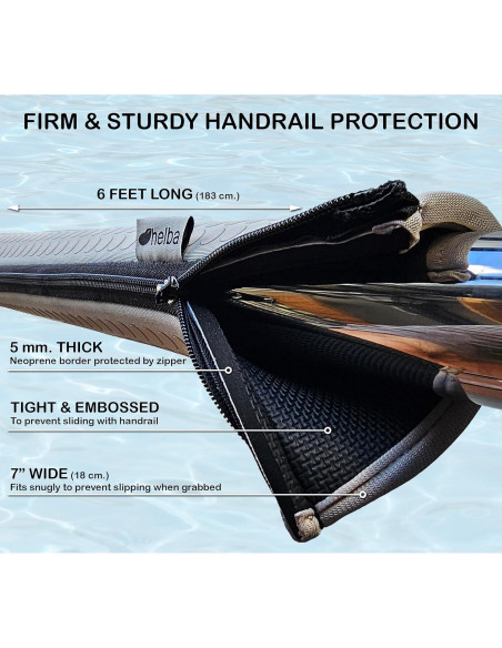 Cubierta de Barandilla de Piscina Helba 6 Pies Neopreno Antideslizante