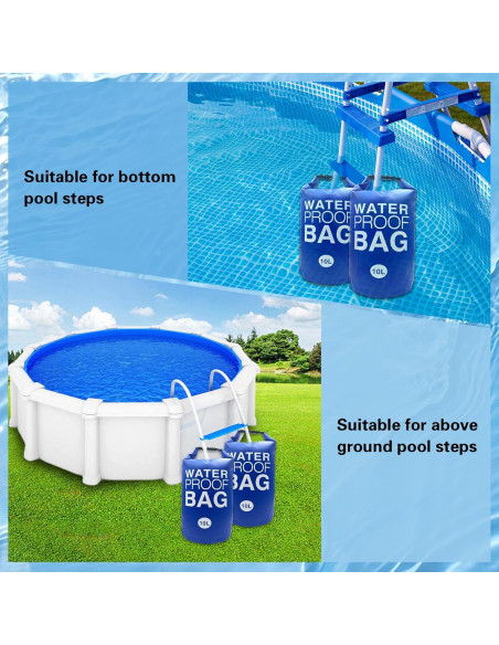 4 Pesas de Arena para Escalera de Piscina KEOHOLI 10L Azul