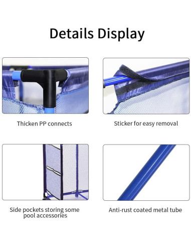 Carro de Almacenamiento para Piscina Cosaving 94x64x91cm Azul