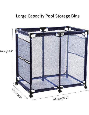 Carro de Almacenamiento para Piscina Cosaving 94x64x91cm Azul