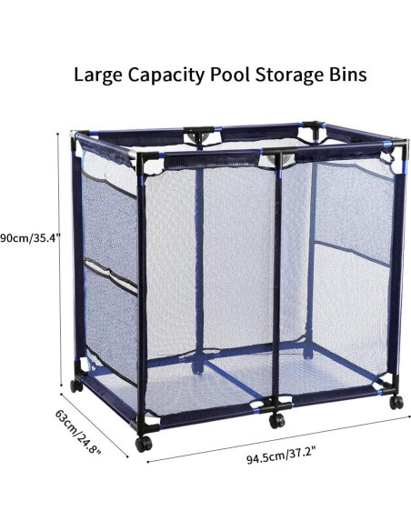 Carro de Almacenamiento para Piscina Cosaving 94x64x91cm Azul