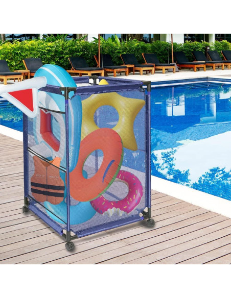 Carro de Almacenamiento para Piscina Cosaving 94x64x91cm Azul
