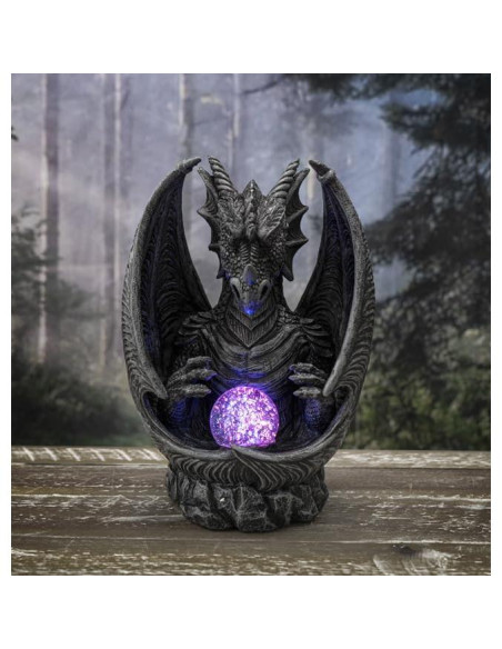 Quemador de Incienso Dragón Negro Pacific Giftware 20.96 cm LED