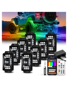 Luces LED RGB DITRIO 8 Pods 5 Lados Impermeables para Autos