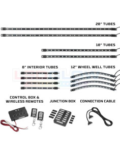 Kit de Iluminación LEDGlow Neon Underglow 12 Piezas para Carritos de Golf 2