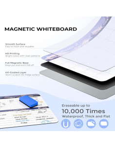 Calendario Magnético Marsrock 41.4x29.7 cm Gris - Planificador Semanal y Mensual 2