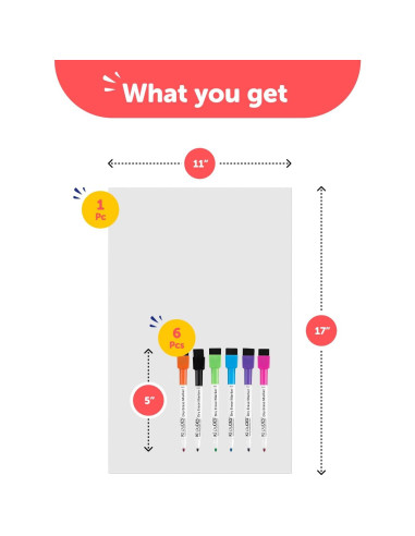 Pizarra Blanca Magnética Borrado en Seco Kedudes 43x28 cm