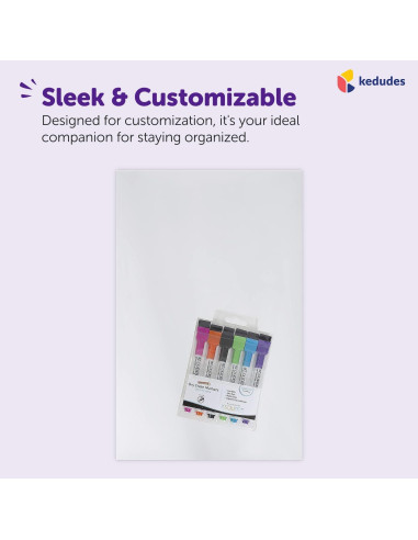 Pizarra Blanca Magnética Borrado en Seco Kedudes 43x28 cm