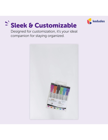 Pizarra Blanca Magnética Borrado en Seco Kedudes 43x28 cm