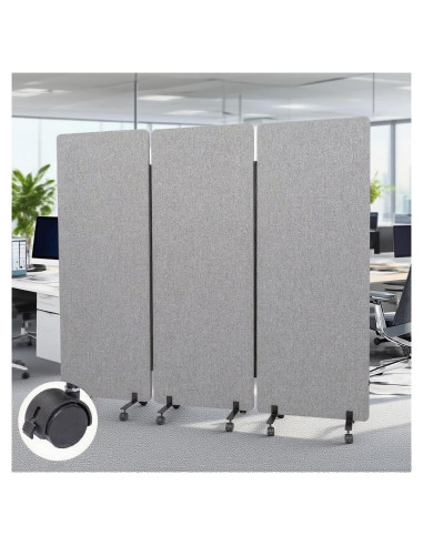 Divisor de Oficina Aislante Acústico Genérico 3 Paneles 183x168 cm