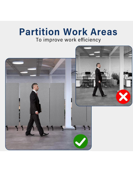 Divisor de Oficina Aislante Acústico Genérico 3 Paneles 183x168 cm