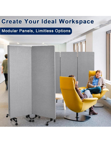 Divisor de Oficina Aislante Acústico Genérico 3 Paneles 183x168 cm