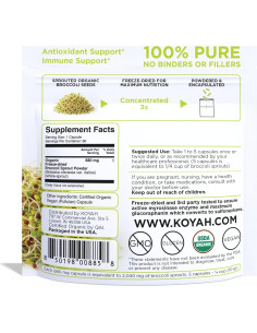 Cápsulas de Brote de Brócoli Orgánico KOYAH - 60 Unidades 2