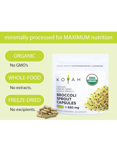 Cápsulas de Brote de Brócoli Orgánico KOYAH - 60 Unidades